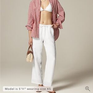 J. Crew White Linen Soliel Pants